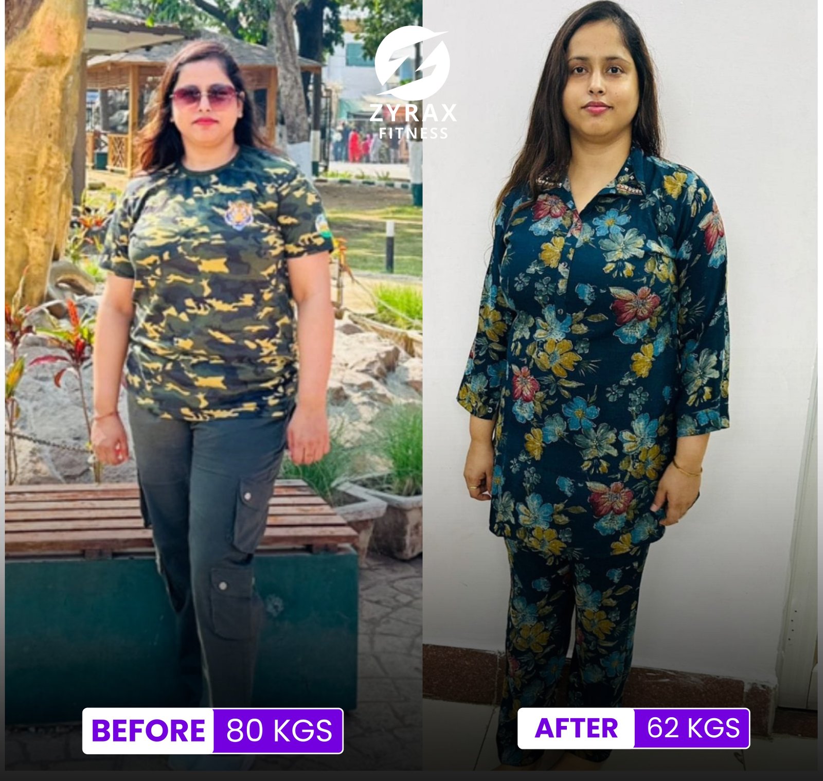 Zyrax Fitness member's transformation doing Zumba exercise for beginners at home