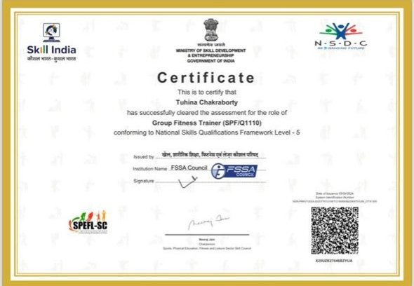 Zyrax Fitness certificate 4
