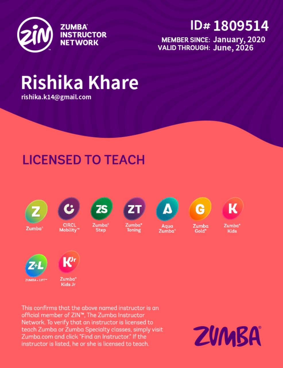 Zyrax Fitness certificate 7