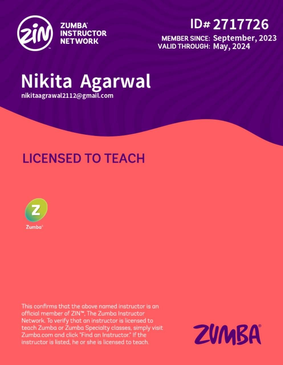 Zyrax Fitness certificate 8